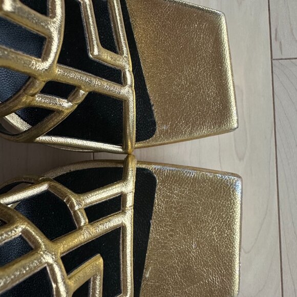 Versace Gold Platform Heels - Picture 6 of 11
